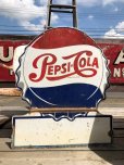 画像1: Vintage Mexican Pepsi Cola Bottle Cap Metal Store Sign (C103) (1)