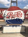 Vintage Mexican Pepsi Cola Bottle Cap Metal Store Sign (C103)