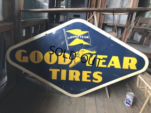 画像15: Vintage Goodyear Tires Double Sided Porcelain Sign (C108)