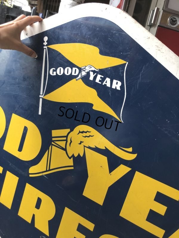 画像11: Vintage Goodyear Tires Double Sided Porcelain Sign (C108)