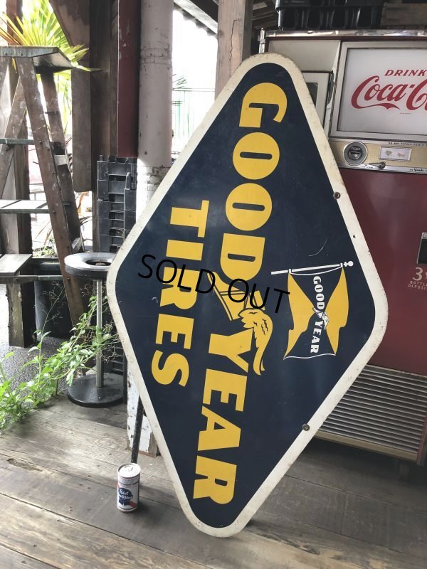 画像16: Vintage Goodyear Tires Double Sided Porcelain Sign (C108)