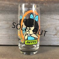 80s Vintage Glass Pizza Hut Flintstone Kids Betty (C122)