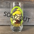 80s Vintage Glass Pizza Hut Flintstone Kids Barney (C121)