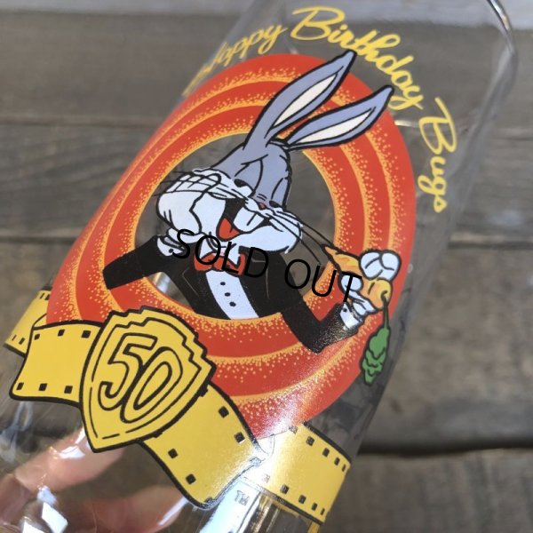 画像4: 90s Vintage Glass Looney Tunes 50th Happy Birthday Bugs (C125)