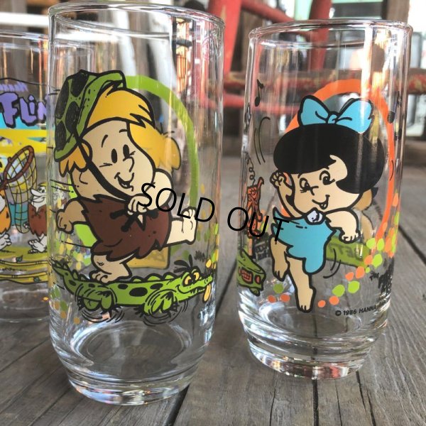 画像7: 80s Vintage Glass Pizza Hut Flintstone Kids Barney (C121)