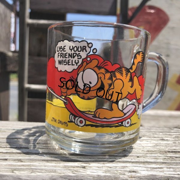 画像1: 70s Vintage ANCHOR HOCKING Glass McDonald's GARFIELD Mug Cup (C185)