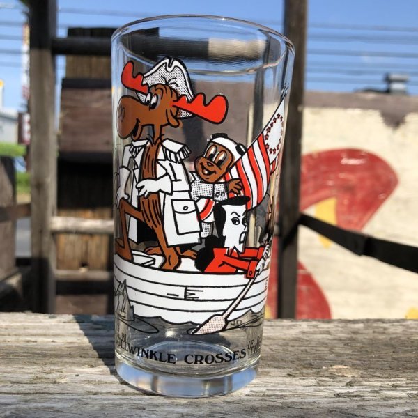 画像1: 70s Vintage Arby's Bicentennial Collector Series Glass ROCKY & BULLWINKLE (C200)