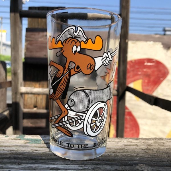 画像1: 70s Vintage Arby's Bicentennial Collector Series Glass ROCKY & BULLWINKLE (C199)