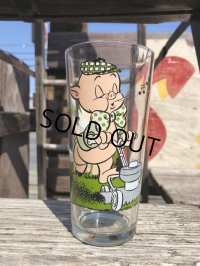 70s Vintage Pepsi Glass Porky Pig & Petunia Pig (C201)