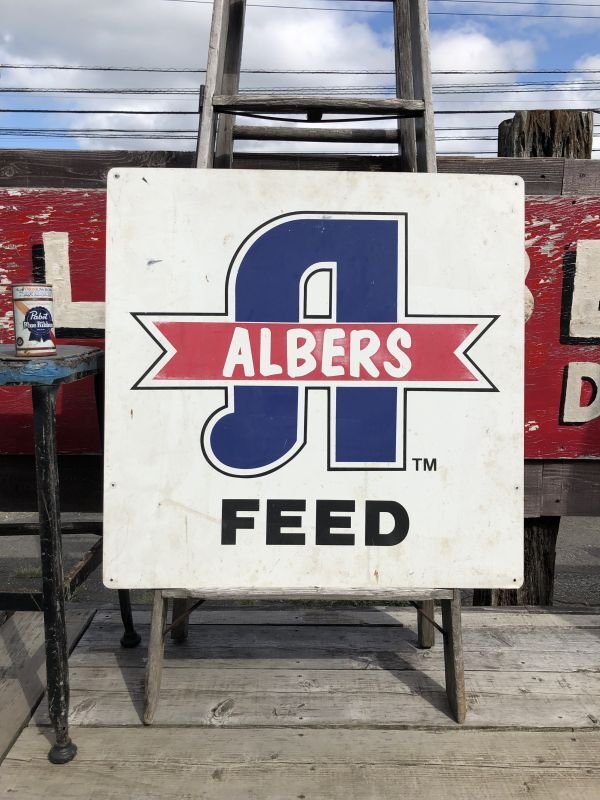 画像1: Vintage Alber's Animal Feed Pet Food Sign (C219)