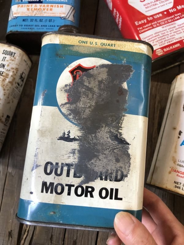 画像1: Vintage 1qt Oil Can PHILLIPS 66 OUTBOARD MOTOR OIL (C232)