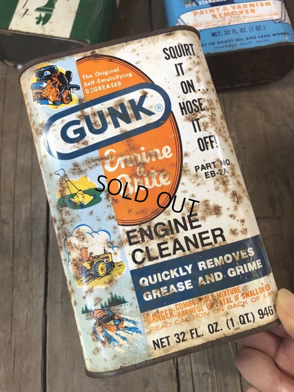 画像1: Vintage 1qt Oil Can GUNK ENGIN CLEANER (C232)