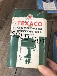 Vintage 1qt Oil Can TEXACO OUTBOARD MOTOR OIL (C231)