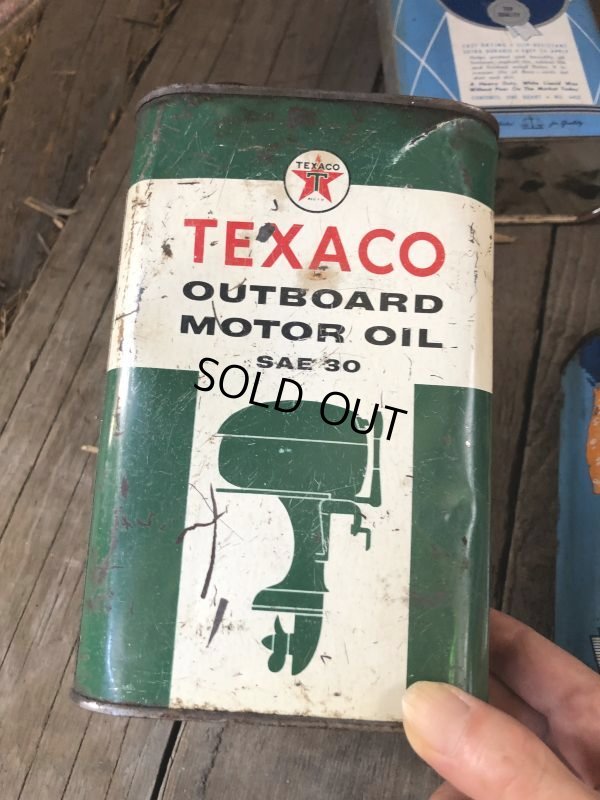 画像1: Vintage 1qt Oil Can TEXACO OUTBOARD MOTOR OIL (C231)