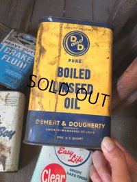 Vintage 1qt Oil Can D and D BOILED LINSEED OIL (C222)