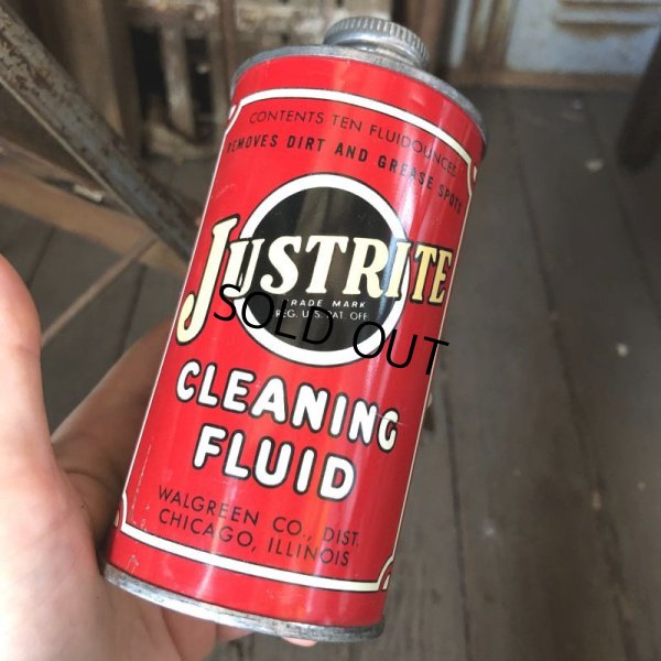 画像1: Vintage Oil Can JUSTRITE Cleaning Fluid (C238)