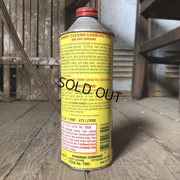 画像4: Vintage Oil Can GUMOUT Carburetor and Fuel System Cleaner PENNZOIL (C250)