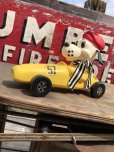 画像1: 70s Vintage 57 Racing Dog Plastic Coin Bank Yellow (C273) (1)