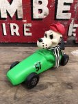 画像1: 70s Vintage 57 Racing Dog Plastic Coin Bank Green (C275) (1)