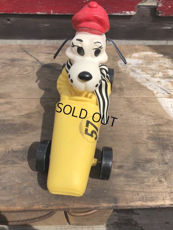 画像10: 70s Vintage 57 Racing Dog Plastic Coin Bank Yellow (C273)