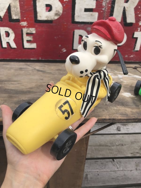 画像14: 70s Vintage 57 Racing Dog Plastic Coin Bank Yellow (C273)