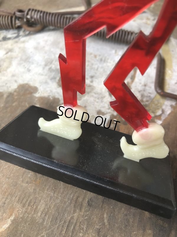 画像5: 40s Vintage REDDY KILOWATT Standing Business Card Holder Figure Red w/Black Stand (C276)