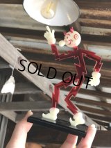 40s Vintage REDDY KILOWATT Standing Business Card Holder Figure Red w/Black Stand (C276)