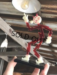 40s Vintage REDDY KILOWATT Standing Business Card Holder Figure Red w/Black Stand (C276)