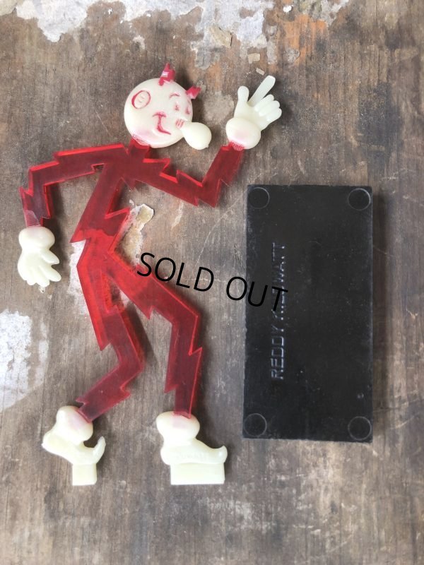 画像13: 40s Vintage REDDY KILOWATT Standing Business Card Holder Figure Red w/Black Stand (C276)