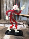 画像10: 40s Vintage REDDY KILOWATT Standing Business Card Holder Figure Red w/Black Stand (C276)