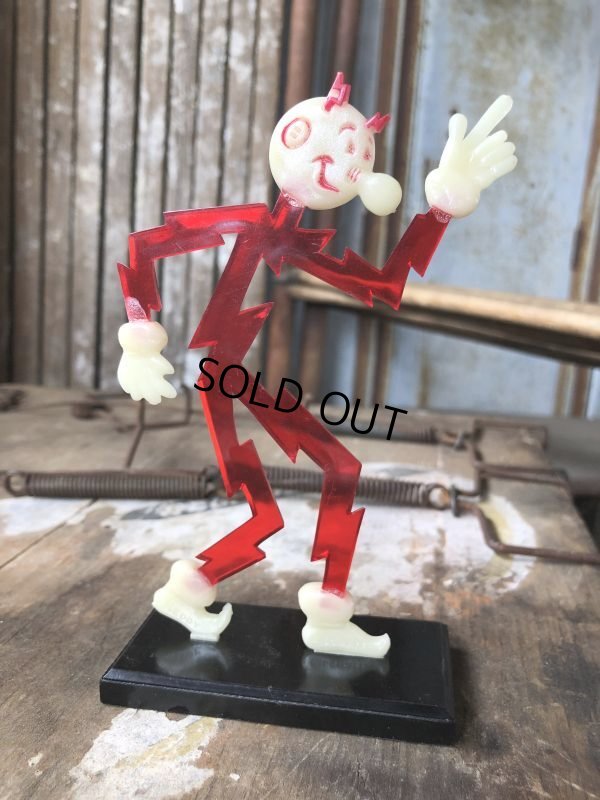 画像10: 40s Vintage REDDY KILOWATT Standing Business Card Holder Figure Red w/Black Stand (C276)