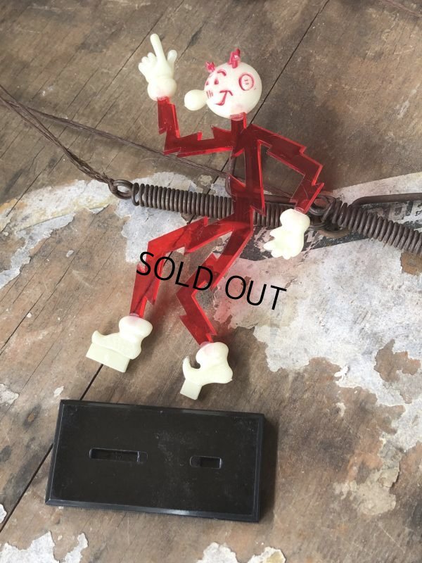 画像3: 40s Vintage REDDY KILOWATT Standing Business Card Holder Figure Red w/Black Stand (C276)