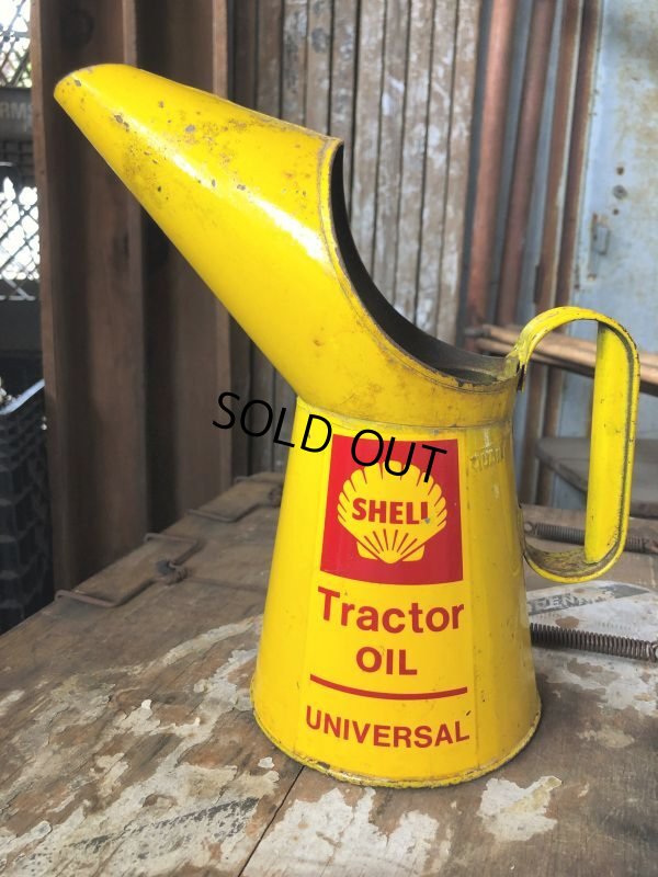画像9: Vintage Shell Quart Tractor Universal Oil Jug Pourer (C279)
