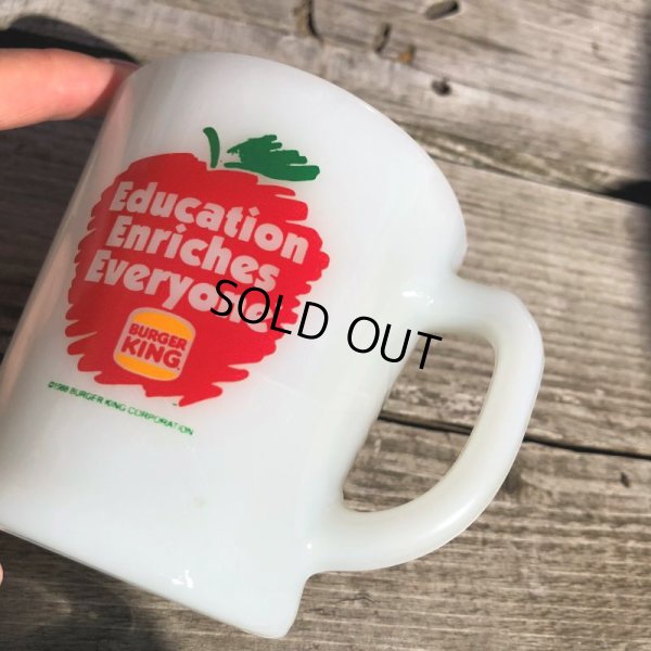 画像17: 80s Vintage Anchor Hocking Fire-King BURGER KING Education Enriches Everyone Promotional (C280)