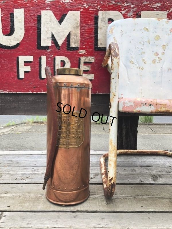 画像17: Vintage SIMPLEX Copper Brass Fire Extinguisher (C281)