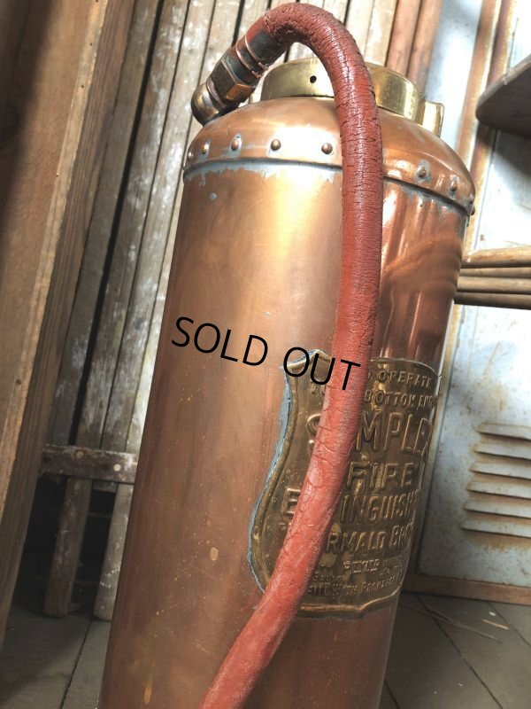 画像12: Vintage SIMPLEX Copper Brass Fire Extinguisher (C281)