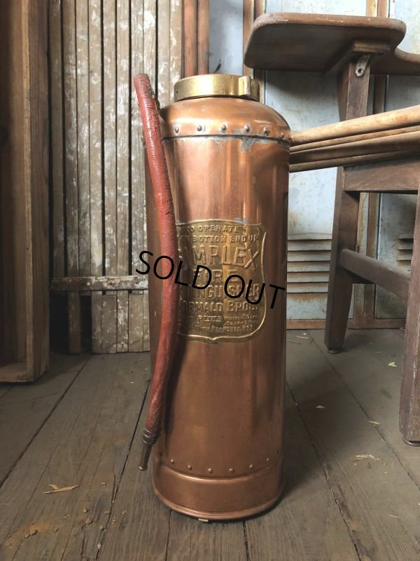 画像1: Vintage SIMPLEX Copper Brass Fire Extinguisher (C281)