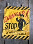 画像8: Vintage OTIS ELEVATOR Danger! STOP Flag Sign (C282)