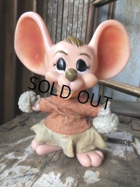 70s Vintage Mouse Coin Bank Cheerleader D (C303)