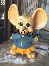 70s Vintage Mouse Coin Bank Cheerleader F (C305)