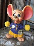 70s Vintage Mouse Coin Bank Cheerleader B (C301)