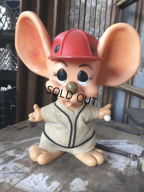 画像1: 70s Vintage Mouse Coin Bank Baseball Player (C312)