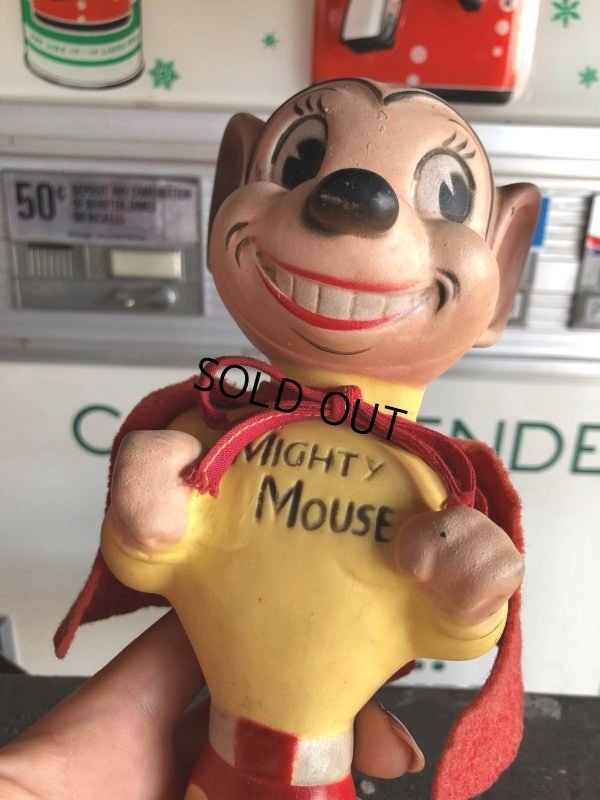 画像12: 50s Vintage Terrytoons Mighty Mouse Vinyl Doll w/Original Cape! (C318) 