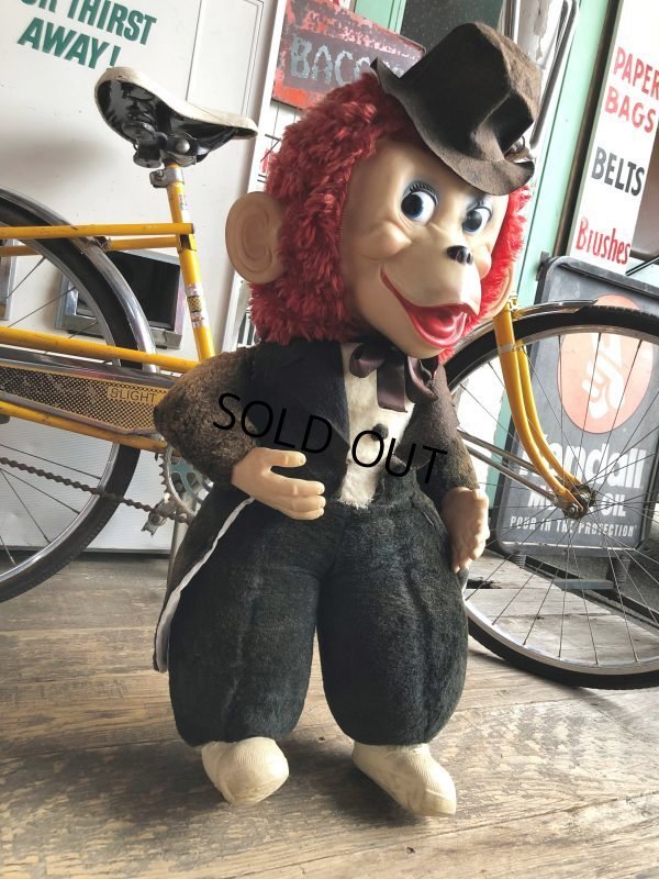 画像1: Vintage Store Display Rubber Face Monkey Plush Stuffed Animal Huge !!! (C342) 