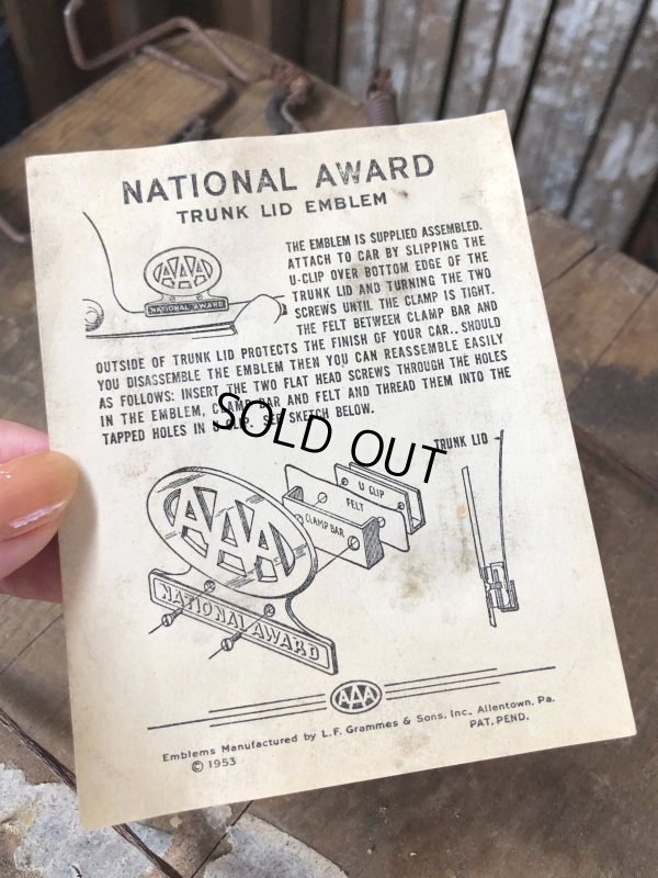 画像7: 50s Vintage  AAA National Auto Award License Plate Emblem Topper Original Box w/paper (C345) 