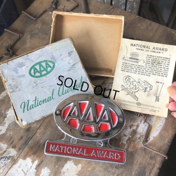 画像1: 50s Vintage  AAA National Auto Award License Plate Emblem Topper Original Box w/paper (C345) 