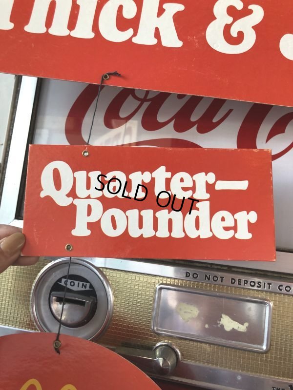 画像4:  70s Vintage McDonalds Quarter Pounder w/Cheese Hanging Store Display Sign (C350) 