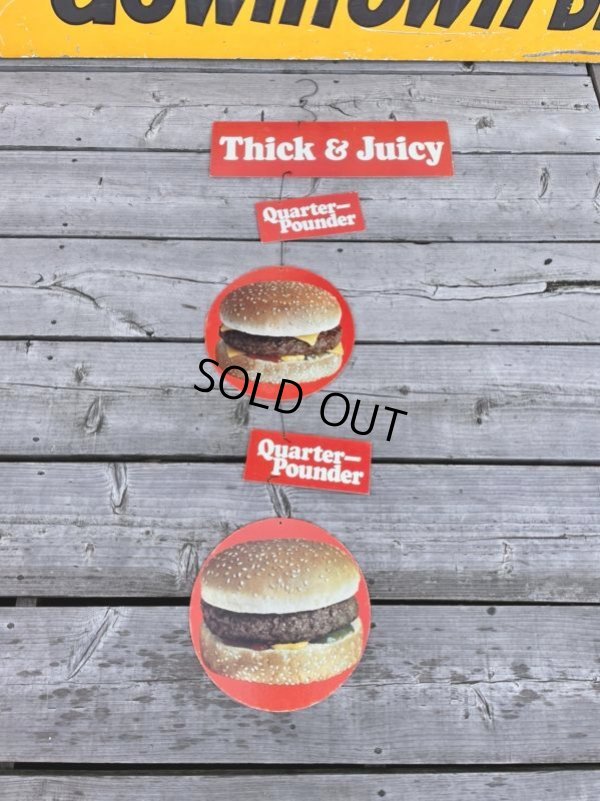 画像12:  70s Vintage McDonalds Quarter Pounder w/Cheese Hanging Store Display Sign (C350) 