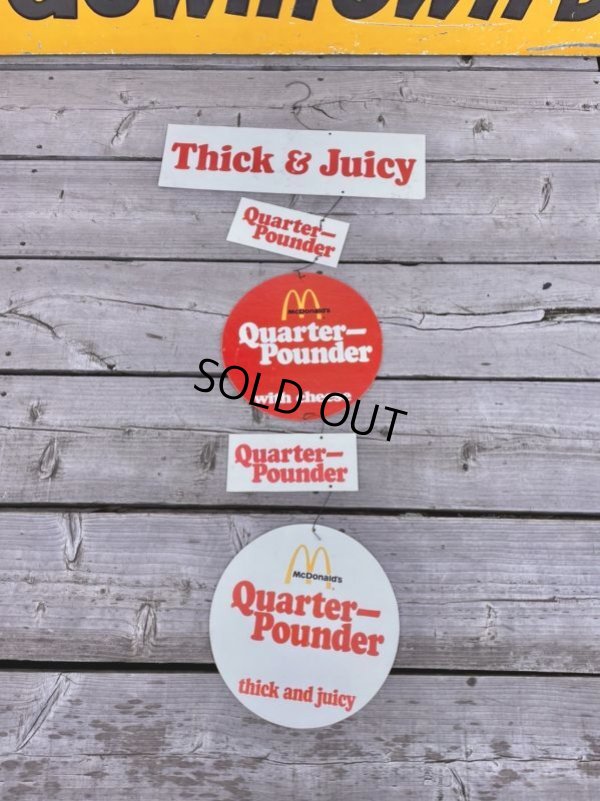 画像13:  70s Vintage McDonalds Quarter Pounder w/Cheese Hanging Store Display Sign (C350) 
