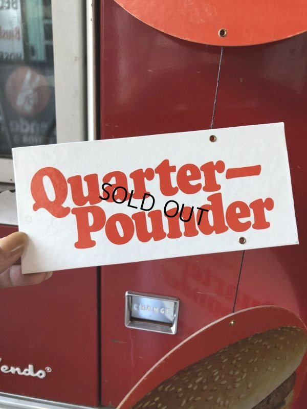 画像8:  70s Vintage McDonalds Quarter Pounder w/Cheese Hanging Store Display Sign (C350) 